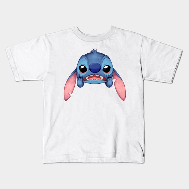 lilo and stitch funny cute stitch frustation Kids T-Shirt by tessacreativeart